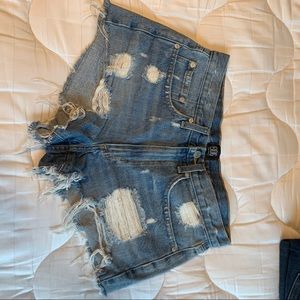 BDG high waisted denim ripped shorts